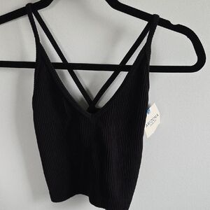 Arizona Jean Company Black Ribbed Crop Top